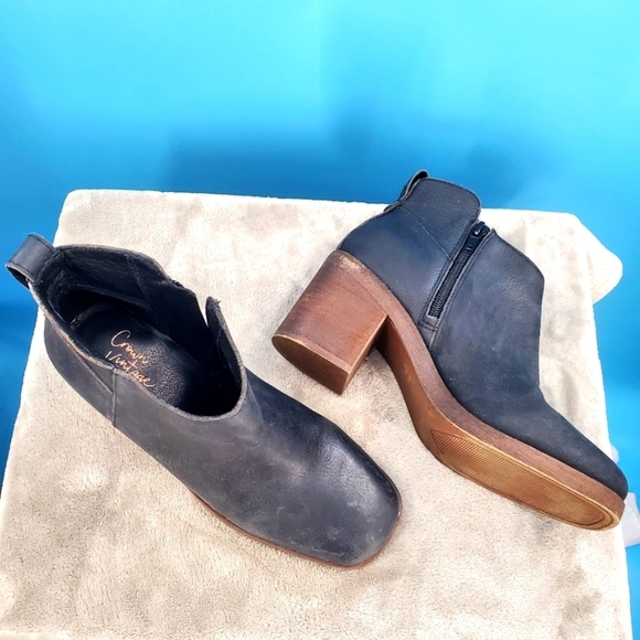 Crowne Vintage black leather booties 7M - Picture 1 of 13